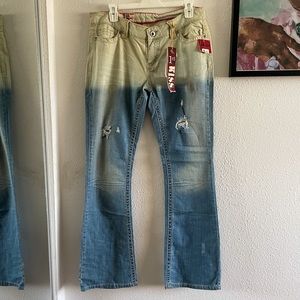 1st Kiss Flare Ombré Distressed Pant